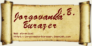 Jorgovanka Burazer vizit kartica